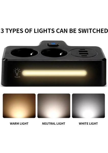 Sonx Çok Fonksiyonlu Akım Korumalı Priz ve USB Şarj Istasyonu - Ayarlanabilir Gece Lambalı indirimleri