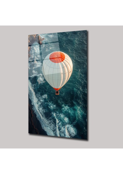 Deniz Üzerinde Uçan Baloon - Cam Tablo - DEG0157