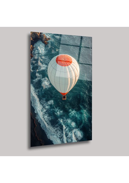 Deniz Üzerinde Uçan Baloon - Cam Tablo - DEG0157 fiyatları
