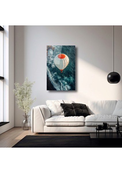 Deniz Üzerinde Uçan Baloon - Cam Tablo - DEG0157 fırsatları