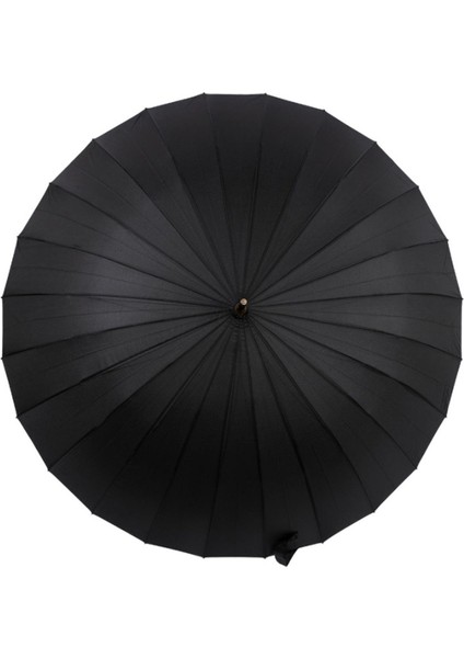 Rüzgara Dayanıklı Deri Sap Fiber 24 Tel Premium Lux Siyah Protokol Şemsiye MPR1031 fiyatları