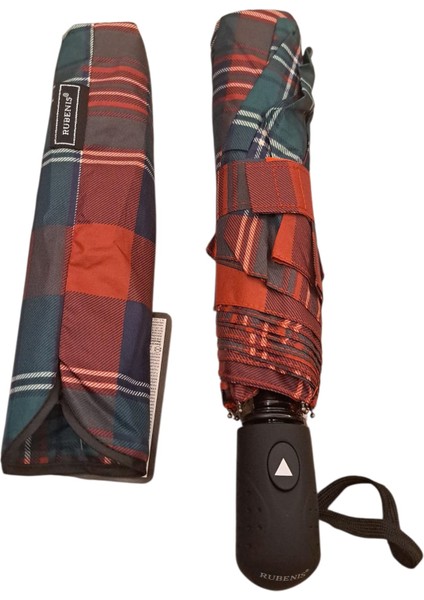 8 Tel Yarı Otomatik Ekose Desen Şemsiye modelleri