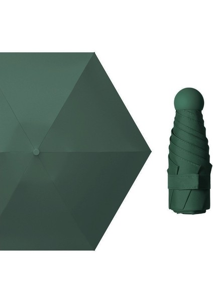 6 Telli Mini Cepboy Kapsullü Şemsiye -Yeşil modelleri