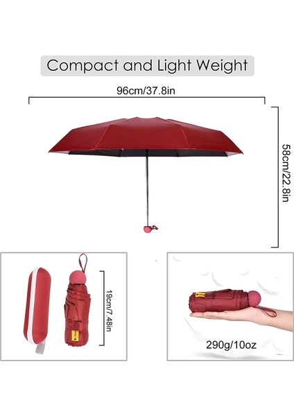 6 Telli Mini Cepboy Kapsullü Şemsiye -Kırmızı fırsatları