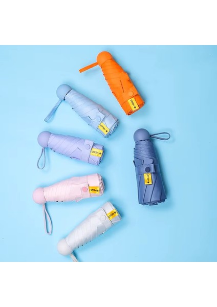 6 Telli Mini Cepboy Kapsullü Şemsiye -Turuncu modelleri