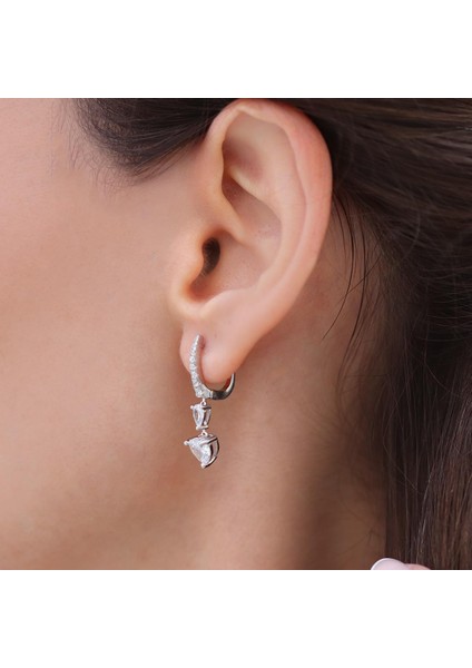 Kalp Zirkon Taşlı Gümüş Küpe fırsatları