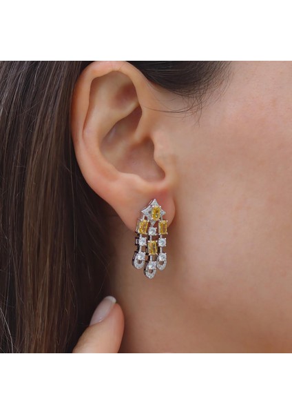 Sitrin Icecut Taşlı Gümüş Küpe modelleri