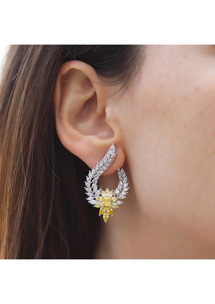 Damla Festival Sitrin Taşlı Gümüş Küpe modelleri