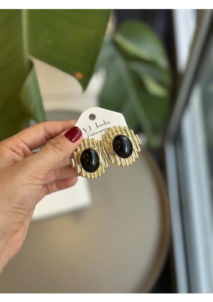 Taşlı Küpe - Siyah fiyatları