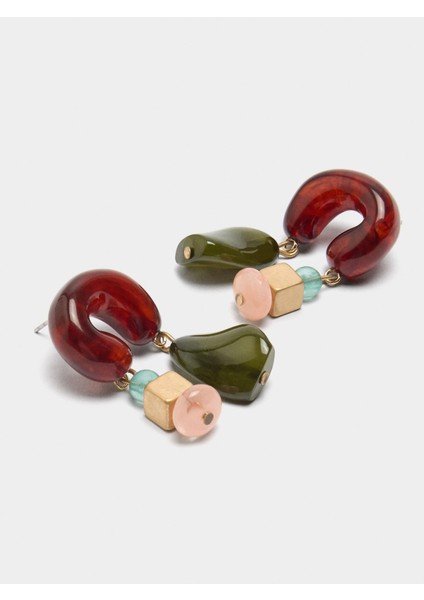 Taş Efektli Uzun Küpe modelleri