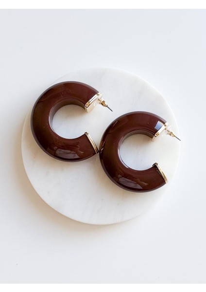 Çelik Renkli Halka Küpe