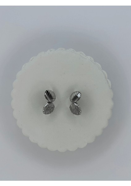 Açılır Kapanır Taşlı Deniz Kabuklu Silver Küpe fiyatları