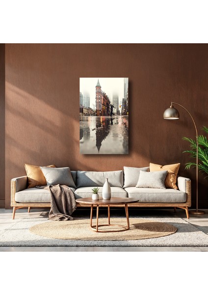 Yağmurlu Şehir Manzarası Cam Tablo - DEG0124 fırsatları