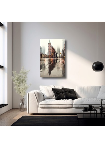 Yağmurlu Şehir Manzarası Cam Tablo - DEG0124 indirimleri