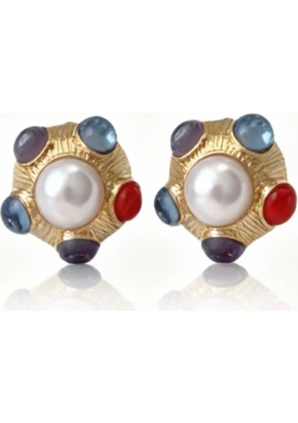 Versailles Taşlı Çelik Küpe