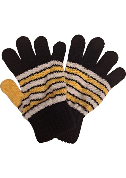 Kışlık Erkek Çocuk Eldiveni Sarı Lacivert 4-8 Yaş