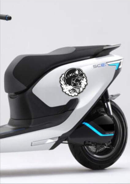 Kasklı Kızgınkuru Kafa Sticker - Araba Oto Motosiklet Karavan Sticker 00015 modelleri