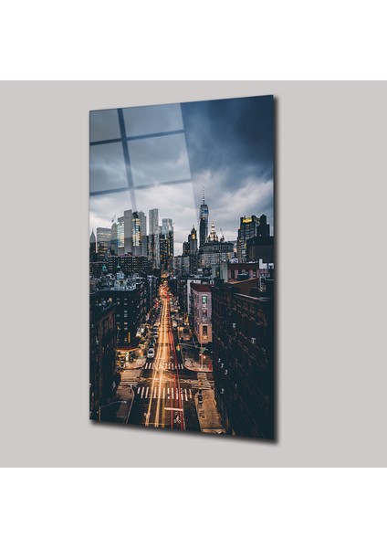 Şehrin Işıkları Manzara - Cam Tablo - DEG0125