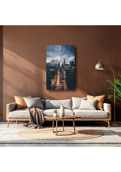 Şehrin Işıkları Manzara - Cam Tablo - DEG0125 indirimleri