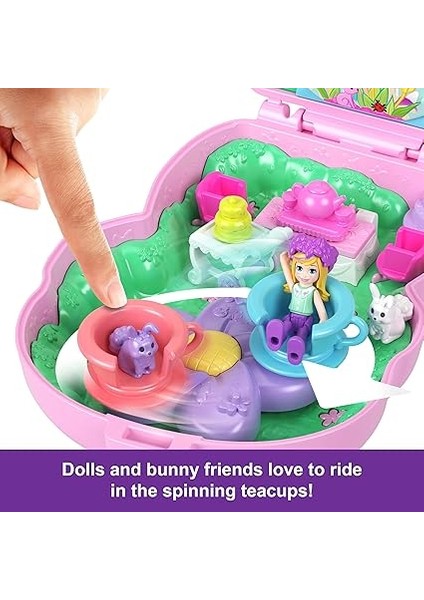 Pocket™ Tavşancığın Çay Partisi Mini Oyun Seti Polly Pocket Tavşancığın Çay Partisi Mini Oyun Seti, 1 Mikro Bebek ve Evcil Tavşanlar, Stil Aksesuarlarının Yer Aldığı Seyahat Oyuncağı JCR40 fırsatları