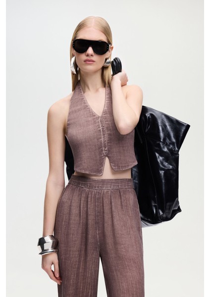 Keten Kahverengi Yelek indirimleri