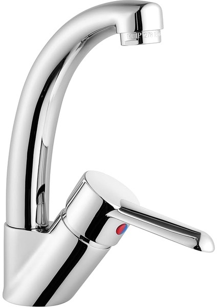 Viva Lavabo Bataryası A41063, 360° Dönebilen, Krom, Seramik Diskli Kartuş, Tezgah Üstü Montaj