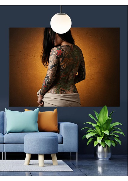Sırtı Döndü Kadın Portresi Dekoratif Kanvas - Mdf Ahşap Tablo modelleri