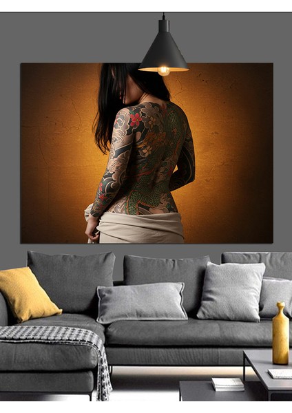 Sırtı Döndü Kadın Portresi Dekoratif Kanvas - Mdf Ahşap Tablo indirimleri