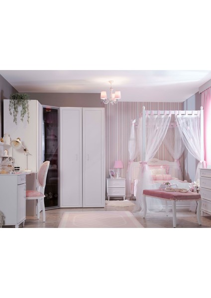 Pamira 4 Kapaklı 4 Çekmeceli Köşeli Gardırop fırsatları