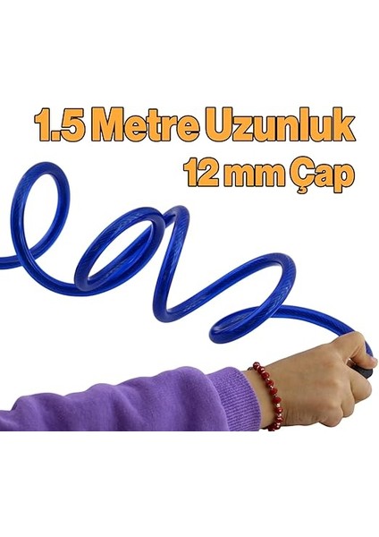 Halat Zincir Kilit 150 cm Motosiklet Çelik Kilit Çap 12 mm Ø Hırsız Önleme Güvenlik 1 Adet fiyatları