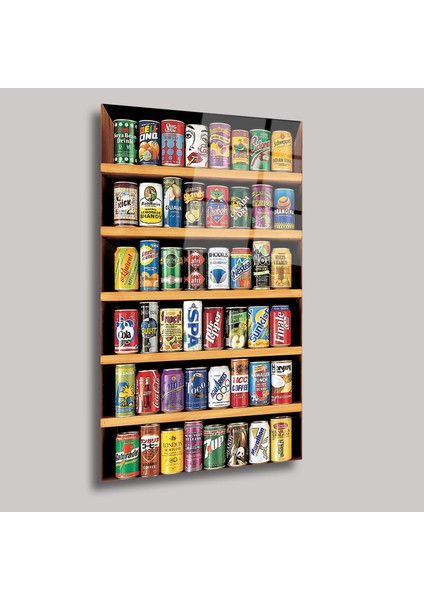 Vintage Içecek Kutuları - Cam Tablo - DEG0087 fiyatları