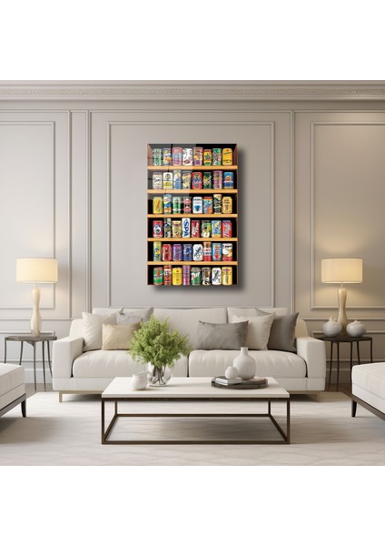Vintage Içecek Kutuları - Cam Tablo - DEG0087 modelleri