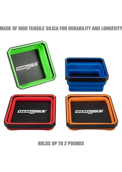 26052 Mıknatıslı Katlanabilir Tepsi, 4'lü Paket Katlanabilir Kase Seti, Küçük Parçalar ve Aletler Için, Silikon Tepsi, Kırmızı, Mavi, Turuncu ve Yeşil Mıknatıslı Alet Tepsisi Seti fırsatları