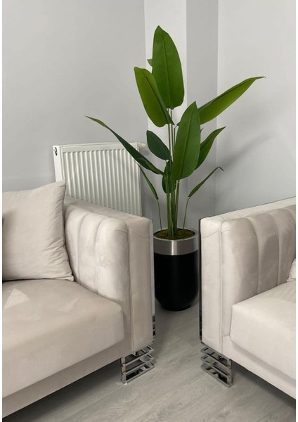 Siyah Gümüş Darbuka Saksıda Starliçe - 170 cm 12 Yaprak