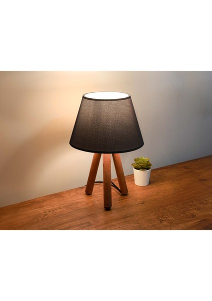 Jarin Abajur Ahşap Antrasit
