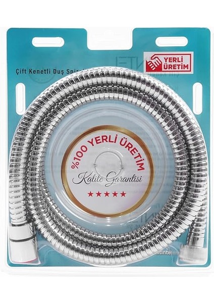Çift Kenetli Duş Hortumu Spirali (%100 Yerli - 1. Sınıf Kalitede) (Gri) fırsatları