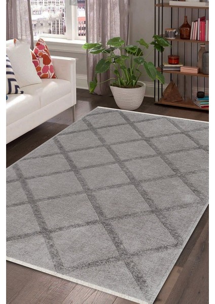 Rodney mt Çift Taraflı Yıkanabilir Premium Kalite Kilim Pamuk Dokuma Kaymaz Taban Vizon