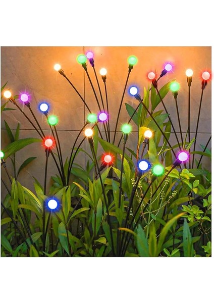 Enerjili Bahçe Işıkları - 4 Paket 10 LED Renk Değiştiren Güneş Ateş Böceği Sallanan Işıklar Dış Mekan Su Geçirmez Dekoratif Işıklar, Yard Veranda Yürüyüş Yolu Bahçe Yolu Dekorasyonu Için Güneş E
