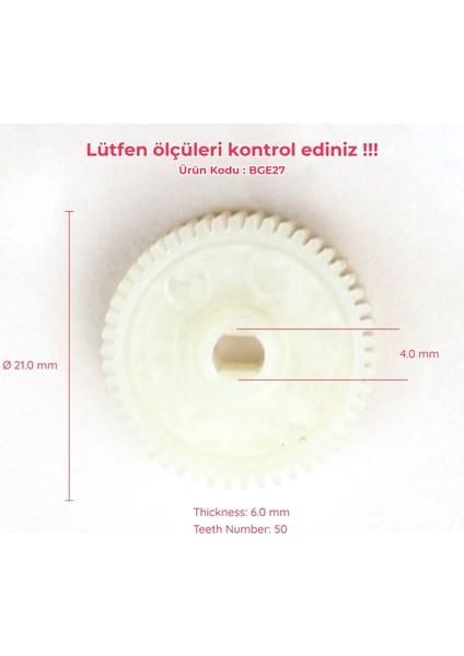 BGE27 Japon Arabaları İçin Yan Ayna Dişlisi Diş Sayısı: 50; Dış Çap: 21 mm; Kalınlık 6 mm fırsatları