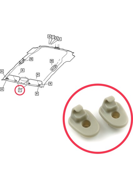 BCF2500 Jeep Liberty Dodge Nitro Için 2 Adet Güneşlik Klipsi 1AR26BD1AA fırsatları
