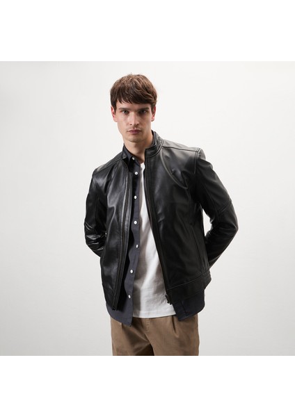 Agostino Siyah Erkek Deri Ceket