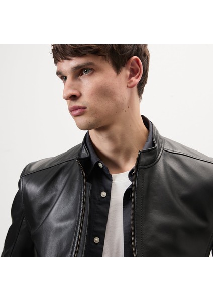 Agostino Siyah Erkek Deri Ceket modelleri