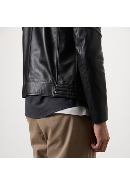 Agostino Siyah Erkek Deri Ceket fırsatları