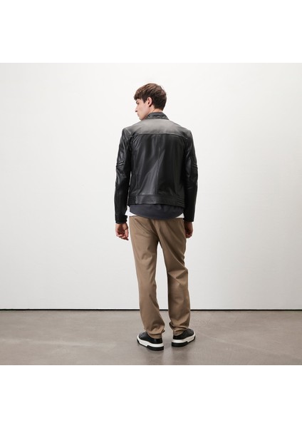 Agostino Siyah Erkek Deri Ceket