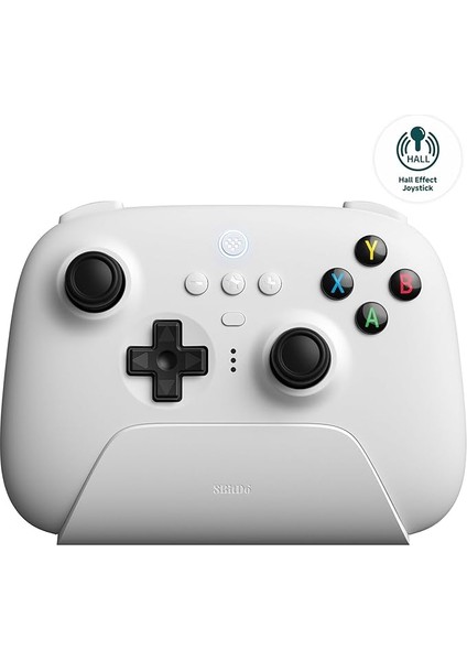 Ultimate Hall Effect 2.4g Controller ve Şarj Dock - Beyaz Windows, Android Pc Ipad Uyumlu