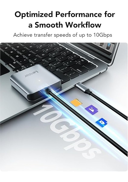 RW510 Cfexpress Tip B Kart Okuyucu, 10 Gbps'ye Kadar, USB 3.2 Gen 2 Cf Bellek Kartı Için, USB Tip-C Kablosu Dahil (LRW510U-BNHNG) fiyatları