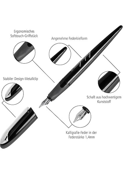 Kaligrafi Seti I Hediye Seti Best Writer I Güzel Yazı Dolma Kalemi I Dönüştürücülü Yazma, Siyah modelleri