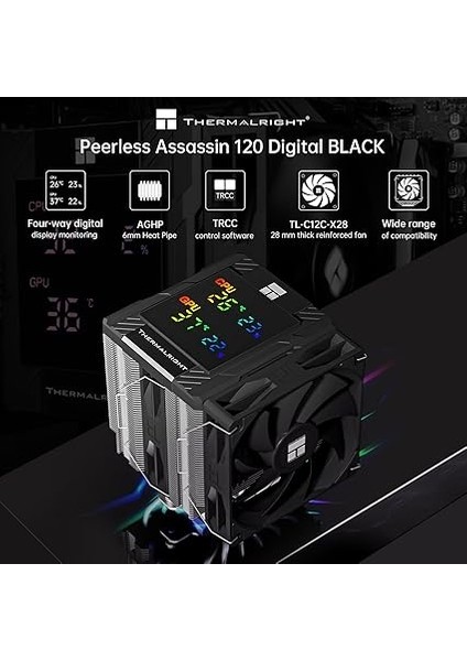 Peerless Assassin 120 Black TL-C12C-X28 V2 120MM Isı Borulu Intel-Amd Hava Soğutucu modelleri
