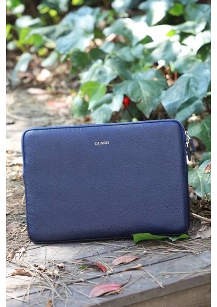 Guard Lacivert Deri Clutch Çanta