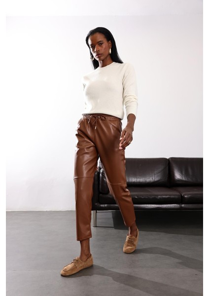 Taba Havuç Deri Pantolon 22022 fiyatları